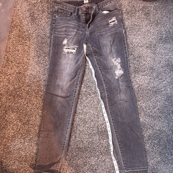 Maurices black/gray skinny jeans - distressed - Picture 1 of 4